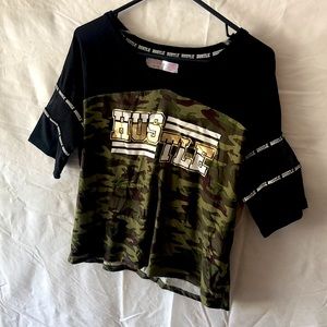No boundaries hustle camouflage shirt
